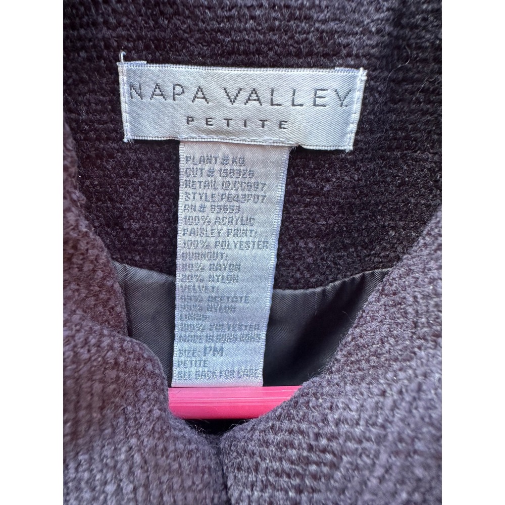 Napa Valley Petite Patchwork Jacket Burnout Velvet Paisley Multi-Texture PM - Picture 2 of 8